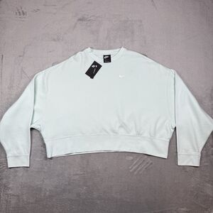 Nike Sweatshirt Womens Large Green Cotton Loose Fit Sport Athlete NWT